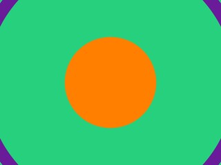 Simple abstract background featuring an orange circle on a green background with purple accents, perfect for minimalist designs.