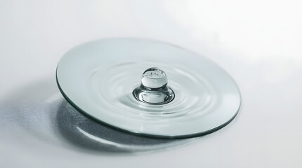 Clear Water Ripple: A droplet of water forms a series of mesmerizing ripples across a transparent surface, showcasing the elegant simplicity of liquid dynamics and creating visual fascination.