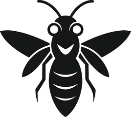 vector illustration of a black and white beetle