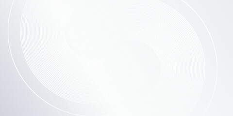 Abstract white background with white circle lines digital future simple modern abstract design