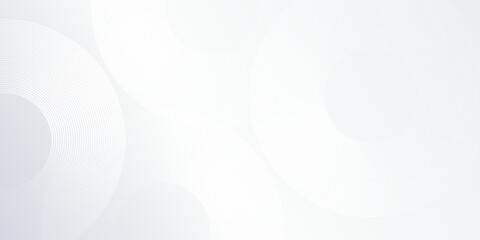 Abstract white background with white circle lines digital future simple modern