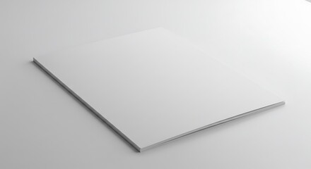 Blank brochure lying on a light surface.
