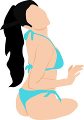 Fototapeta premium ポーズをとる水着を着た女性のイラスト
