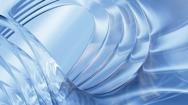 Abstract multi-layered glass curve background, 3d rendering.