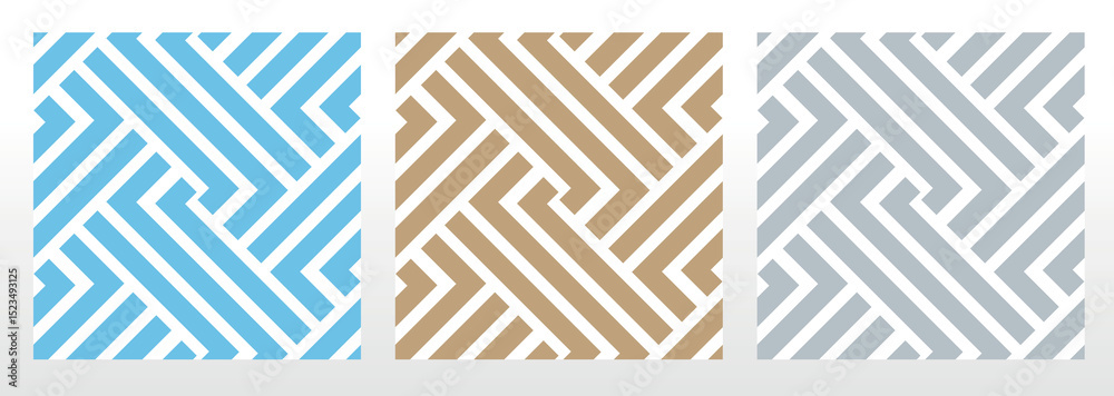 Aufkleber Set of abstract geometric patterns. Seamless vector backgrounds. Colored ornaments Graphic modern patterns Simple lattice graphic design