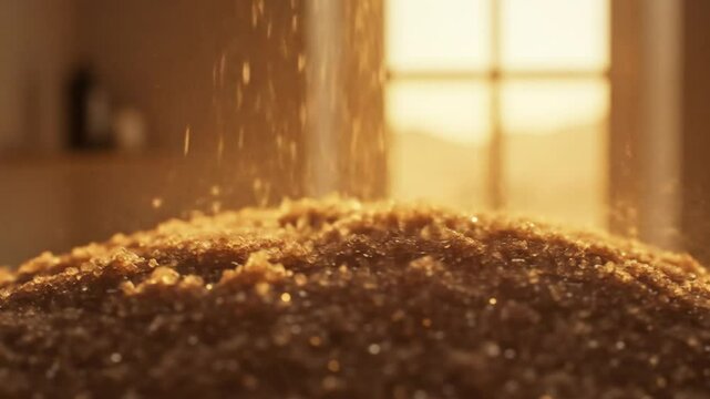 Brown Sugar Poured in Golden Light