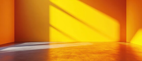 yellow and orange studio room background, bland banner and empty wall