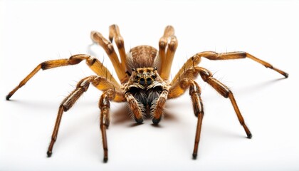 Fototapeta premium Closeup Macro Photo of a Brown Spider, Eight Legs, Arachnid, Insect, Nature