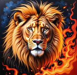Fototapeta premium vector illustration of a lion