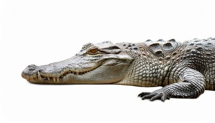 Crocodile Reptile Profile Closeup Scales, Teeth, and Claws