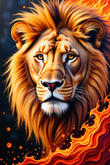 Fototapeta premium vector illustration of a lion