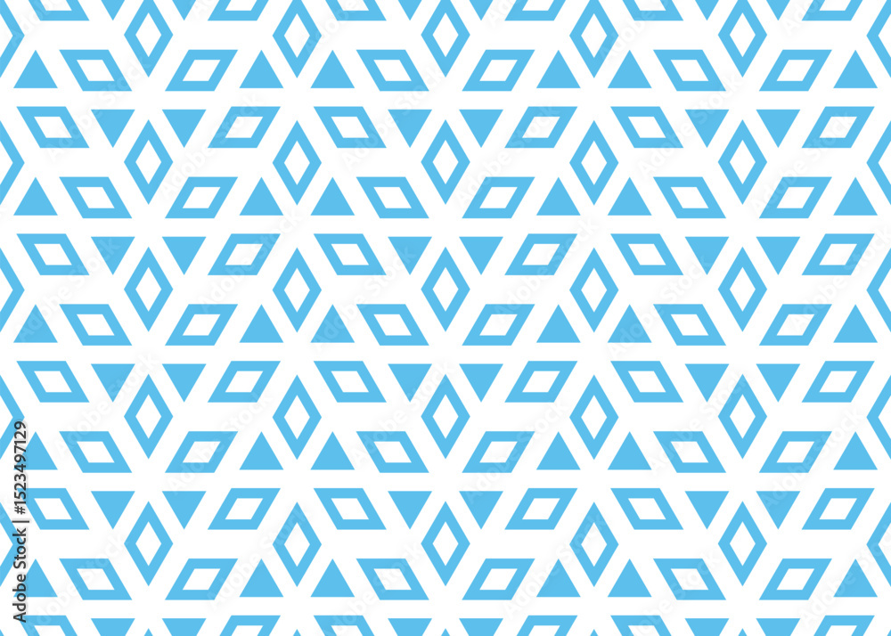 Poster Abstract geometric pattern. A seamless vector background. White and blue ornament. Graphic modern pattern. Simple lattice graphic design
