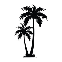 Tropical Palm Trees Silhouette - Island Beach Vacation Graphic