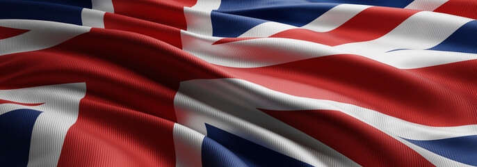 United kingdom or england flag 3D render