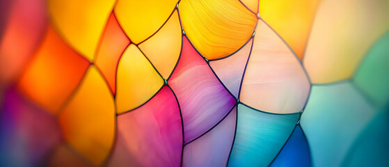 Fototapeta premium Vibrant Stained Glass Pattern