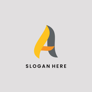Letter A flame logo simple vector 
