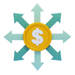 PNG 3D Diversification Icon Isolated on a White Background