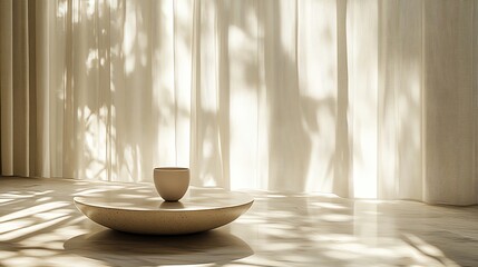 Minimalist ceramic bowl in soft, natural light.