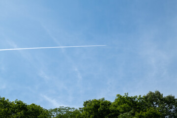 青空と飛行機雲