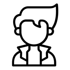 male avatar beach icon line