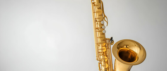 Gold Saxophone Against Light Background