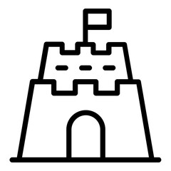 Obraz premium sand castle icon line