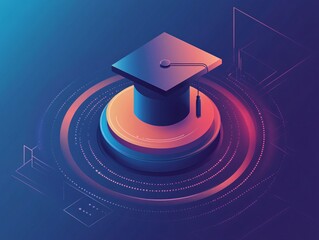 Ai-driven academic innovation futuristic design digital environment graduate education abstract viewpoint technology concept