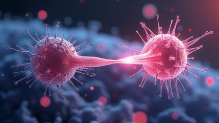 Obraz premium Pink Purple Virus Docking Art Picture