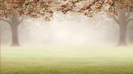Misty morning in the autumn park