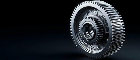 Complex Interlocking Gears In Dark Background