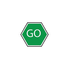 GO traffic sign vector illustration is used to indicate that traffic is allowed to continue its journey.