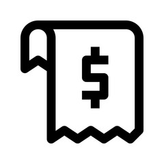Fototapeta premium Ecommerce interface icon. Invoice or bill icon, simple outline design, representing billing, payment, or financial documents, suitable for accounting, business, or receipt systems.