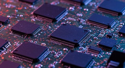 Abstract representation of advanced electronic motherboard circuit architecture