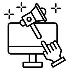 Digital Advertising Outline Icon
