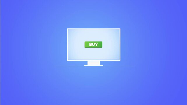 Online shop buying animation with arrow clicking button, animated purchasing items on online market suitable for online shopping animation, e commerce, shopify website