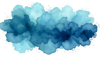 Abstract blue watercolor texture background with a vintage cloudscape pattern