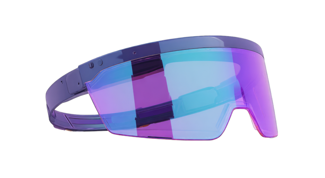 Futuristic goggles with vibrant gradient lenses