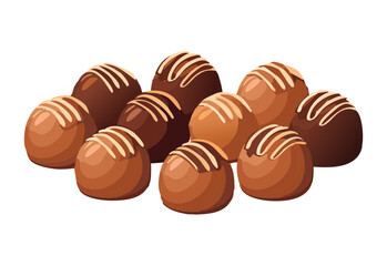 Delicious Light Brown Chocolate Truffles - Vector Illustration