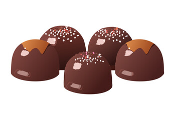 Dark Chocolate Truffles Sweet Delights - Vector Illustration