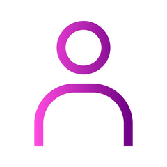 Obraz premium Ecommerce interface icon. User profile avatar icon, simple gradient line design, representing a person, account, or human resource, suitable for user interfaces, social media, or login forms.