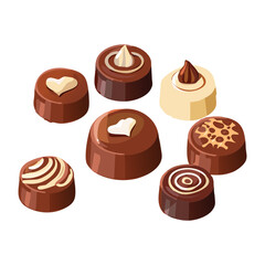 Delicious Chocolate Candy Assortment - Vector Illustration