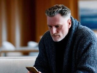 Man looking at phone