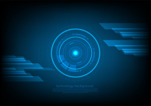 Blue circle and line technology abstract technology innovation concept vector background and glowing light