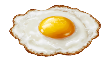 Single fried egg with sunny side up yolk