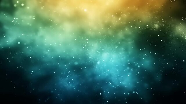 Cosmic Nebula with GreenGold Hues.
