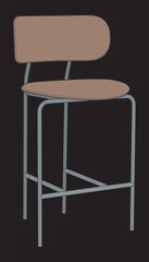 Illustration Bar chair perfect coloring vector . Vector art customizable illustration. Night club, drinking establishment, pub furniture. Vector isolated drawing art. 
