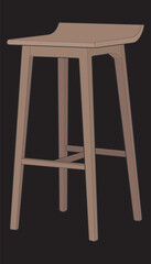 Illustration Bar chair perfect coloring vector . Vector art customizable illustration. Night club, drinking establishment, pub furniture. Vector isolated drawing art. 
