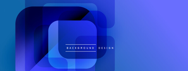 Abstract blue layers create modern design. Gradient shades overlap, forming dynamic visual effect. Text reads background design.