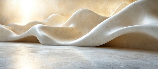 Abstract, flowing white architectural design.