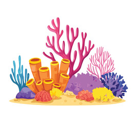 Mixed Corals Purple and Orange Tubes